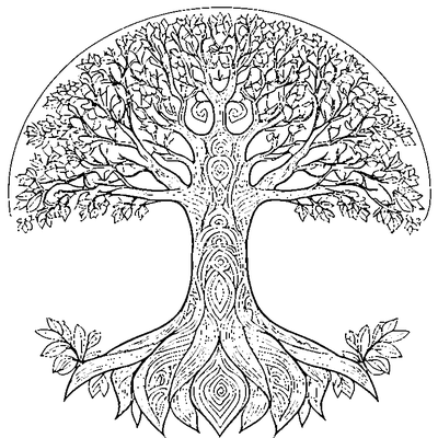 Zentangle Tree Of Life coloring page - free printable